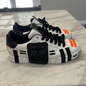 Dolce & Gabbana White Military Patch Portofino Sneaker